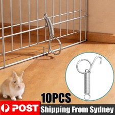 10x Pet Cage Spring Latch Hook Rabbit Bird Chicken Coop Door Lock Clip Wire Cage