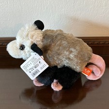 Wild Republic Opossum Plush Stuffed Animal Realistic Gray White 12'' NWT