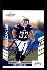 Signed Football Card Auto Eric Weddle 2007 Score #311 San Diego Chargers
