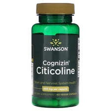 2 X Swanson, Cognizin Citicoline, 500 mg, 60 Veggie Capsules