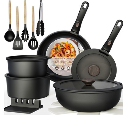 Astercook 21 Piece Pots and Pans Set - Non Stick, Ceramic, Oven Safe, RV Cooking