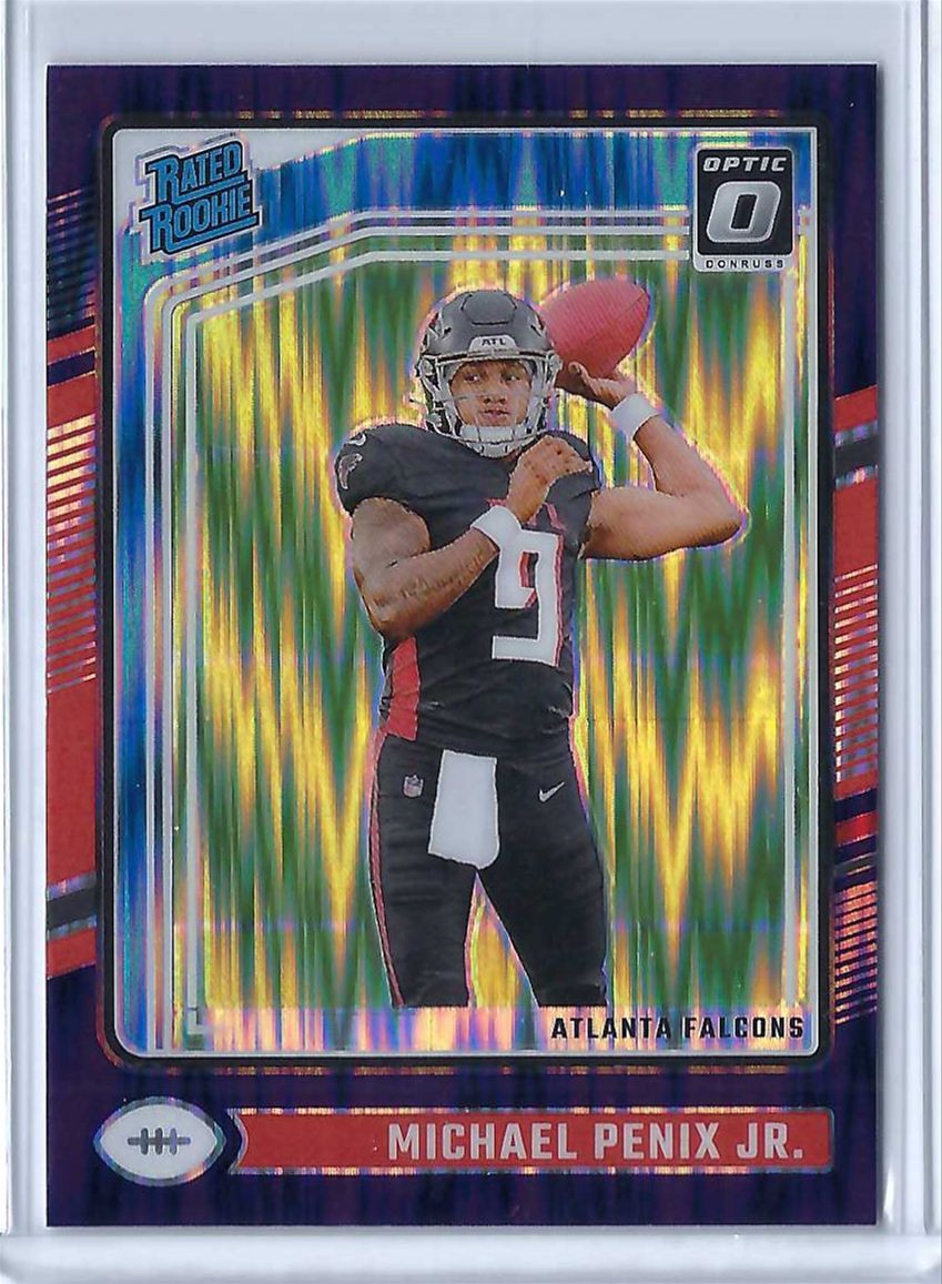 2024 Donruss Optic Purple Shock Michael Penix Jr. RC #279 Atlanta Falcons
