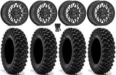 Valor V08 Beadlock 15'' Wheels Dark Tint 30'' Warrior XT Tires Can-Am Defender