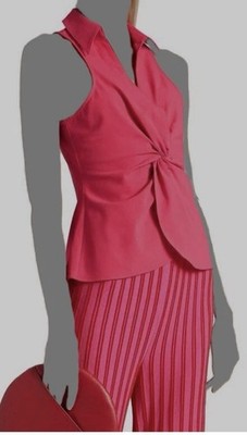 $245 Cinq A Sept Women's Pink McKenna Twisted Stretch Crepe Top Size XS