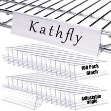 100 Pack Wire Shelf Label Holder 6" Adjustable Cable Tags