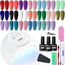 JODSONE 23 PCS Gel Nail Polish Kit with UV Light, Popular Colors, Durable Base &
