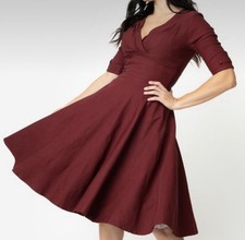 Unique Vintage Womens Delores Dress Sz 2X 18 PLUS Swing Retro Fit N Flare Midi