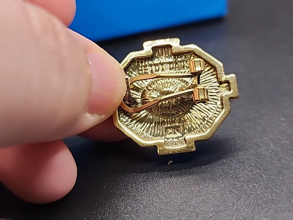 Pendientes de cristal octágono champán Heidi Daus 1,25" con detalles de diamantes de imitación nuevos en caja Foto 3 de 4