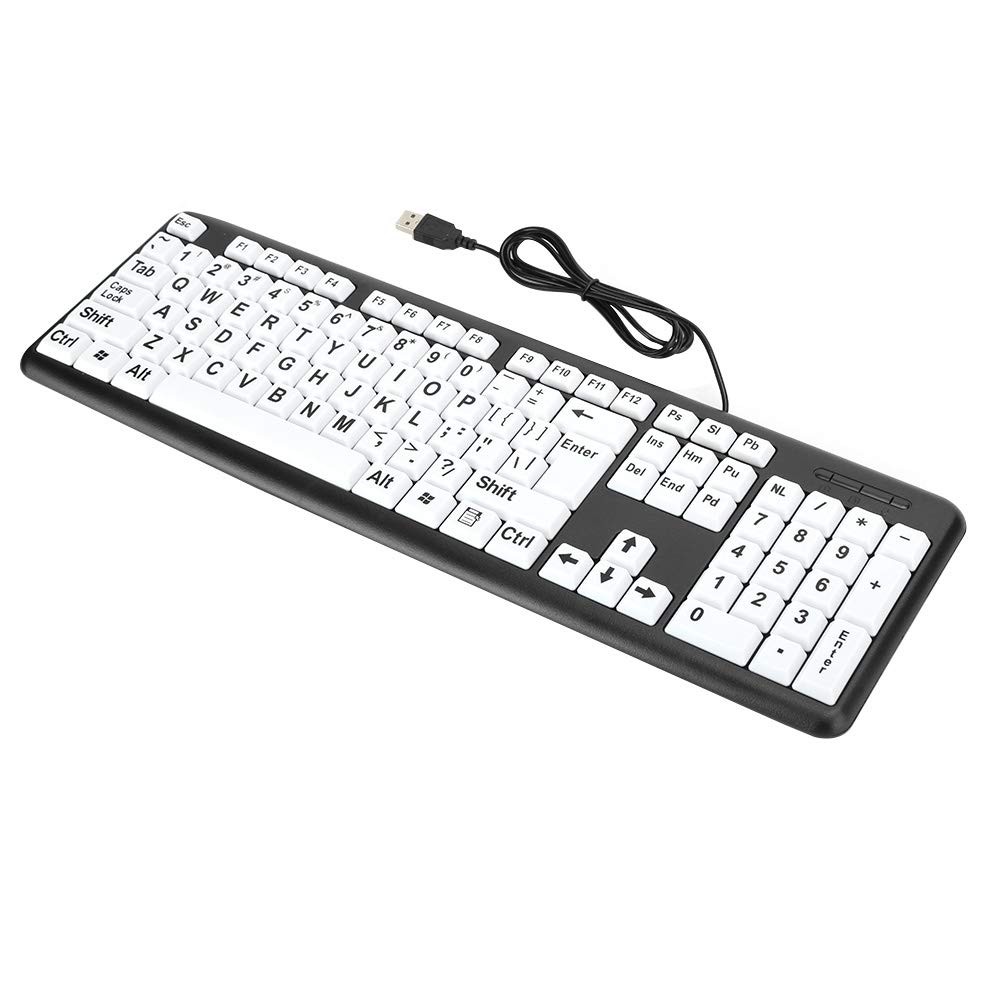 Large Print Keyboard USB Wired Big Letter Keys for Seniors L