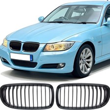 KÜHLERGRILL EINZELSTEG NIEREN PASSEND FÜR BMW 3er E91 E90 08-12 GLÄZEND SCHWARZ