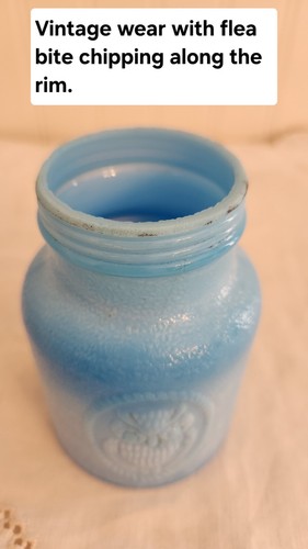 Mosser Vintage Blue Glass Sugar Shaker Muffineer With Owl Inside A Rope Frame - Picture 10 of 12