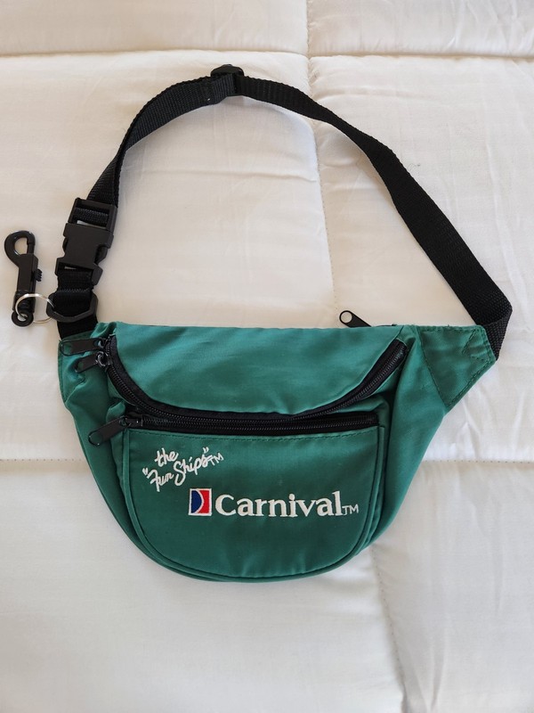 VTG CARNIVAL CRUISE (2001) Fanny Pack-Green w/3 Zippered Pockets-MINT!