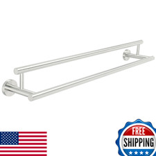 Alise Double Towel Bar Brushed Nickel 28in Wall-Mounted Bathroom Rack SUS304