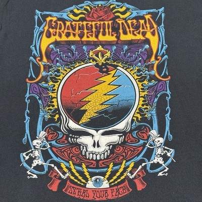 Liquid Blue Grateful Dead T Shirt Mens Large Black Steal Your Face Concert Band