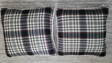 Set of 2 - 18" x 18" Studio Chic Home Red/White/Black Geometric/Fleece Pillows