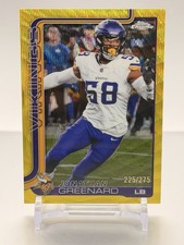 2025 Topps Chrome Football Yellow Wave SP /275 Jonathan Greenard #197 VIKINGS