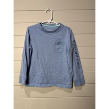 Vineyard Vines Kids Blue Long Sleeve Whale Pocket T Shirt Size 5