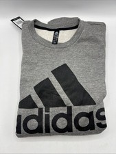 Adidas Crew Sweatshirt Men's Size L Grey Fleece Sweatshirt New with Tag