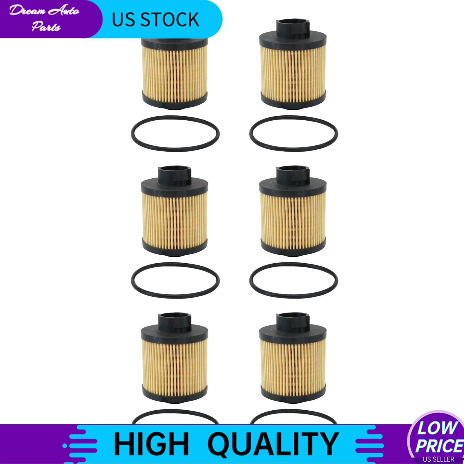 6 Piece Set Oil Filters Replacement For Lamborghini Gallardo 2004-2008