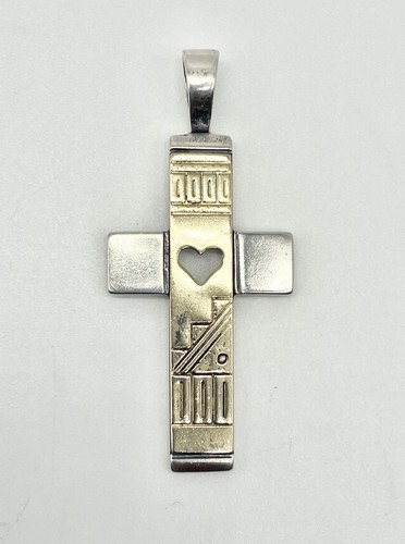 Carolyn Pollack Roderick Tenorio Sterling Silver 14k Gold Cross Pendant