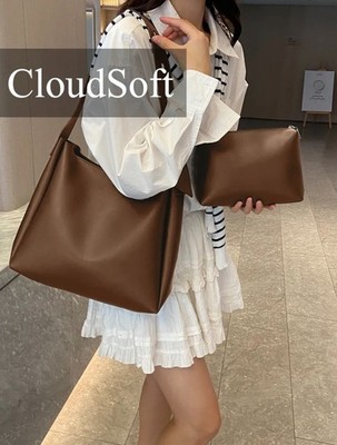 Women  Handbag+ Cosmetic Bag PU Leather 2pcs