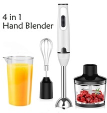 Hand Blender 4 in 1 Stick Blender 400W with Beaker Chopper Stainless Steel Blade