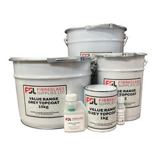 Value Range Topcoat. Grey GRP Polyester  Topcoat + Catalyst. Boat Deck, Roofing