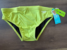 NWT Speedo Men's Size 32 Vibe Collection Acid Lime Swim Briefs Eco Endurance New