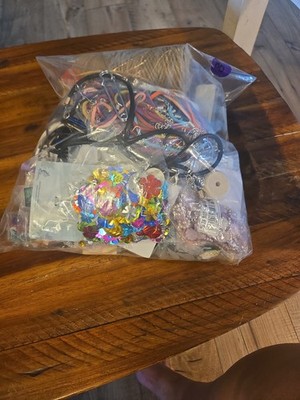 Large Crafting Lot Jewelry Making, Flatbacks String Random 2 Pounds