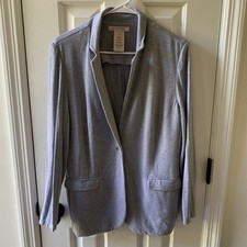 Philosophy Womens Heather Gray Soft Jersey Knit One Button Blazer Size Large