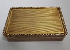 SUPERB CONDITION LARGE HEAVY ANTIQUE STERLING SILVER GILT PRESENTATION SNUFF BOX
