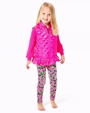 Lilly Pulitzer Girl's Pink Floral Melanie Reversible Vest Size L 8-10 Ruffle