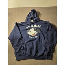 Disney Mickey Mouse Disneyland Since 1955 Hoodie Navy Blue XXL Vintage