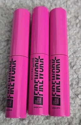 LOT OF 3 Maybelline ~ Lash Sensational FIREWORK MASCARA ~ 0.15 oz X 3 VERY BLACK