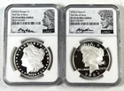 2024-S Proof Morgan and Peace Silver Dollar 2pc Set NGC PF70UC FDOI - Ryder Sig.