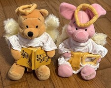 VTG Disney Choir 2000 Angel Winnie the Pooh  Piglet Bean Plush