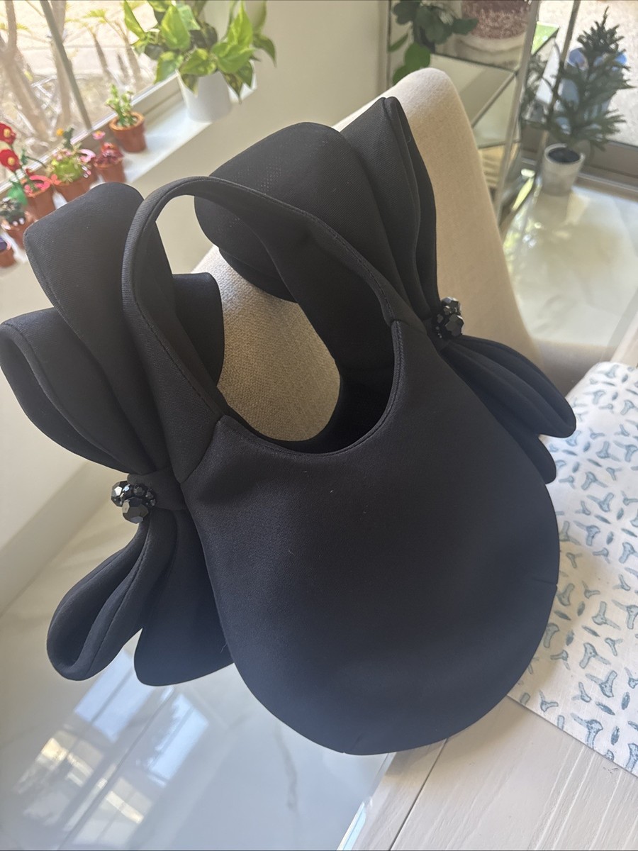 Simone rocha X H&amp;M コラボバッグ RARE* Simone Rocha x H&M Bow-embellished black Shoulder Bag NWOT