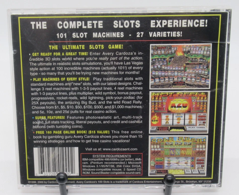 AVERY CARDOZA'S 100 SLOTS PC CD-ROM GAME FOR WIN 98, 27 VARIETIES, 101 MACHINES - Image 2 of 2