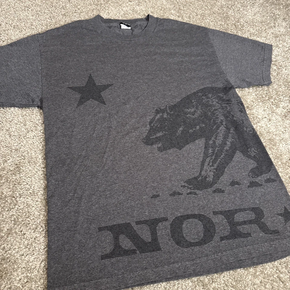 Camiseta De Colección Y2K Nor Cal NorCal Skate Cyber Grunge Gótico Emo Gris Oscuro Grande Foto 3 de 4