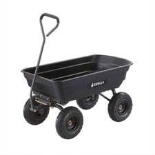 Gorilla Carts Heavy Duty Poly Utility Dump Wagon Garden Cart w/Pneumatic Tire...