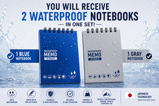 Pocket Notebooks Waterproof Japanese 3x5 Spiral 2 Pack Blue Gray Tested
