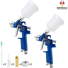 Mini HVLP Gravity Fed Touch Up Paint Spray Gun With 0.8/1.0mm Nozzle 125ml Pot