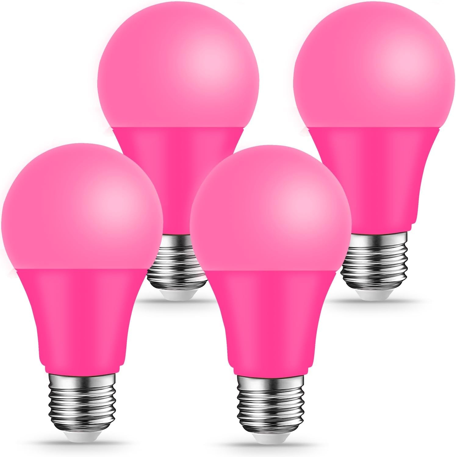 - [ 4 Pack ]- 9w（60w Equivalent） E26 Base Led Colored