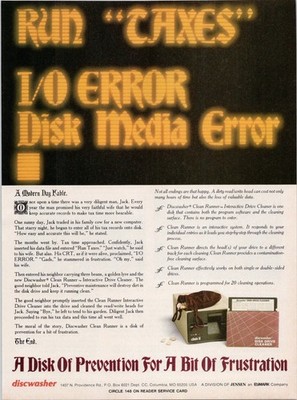 Discwasher Vintage Magazine Ad Disk Drive Cleaner Computer Error 1980s Print