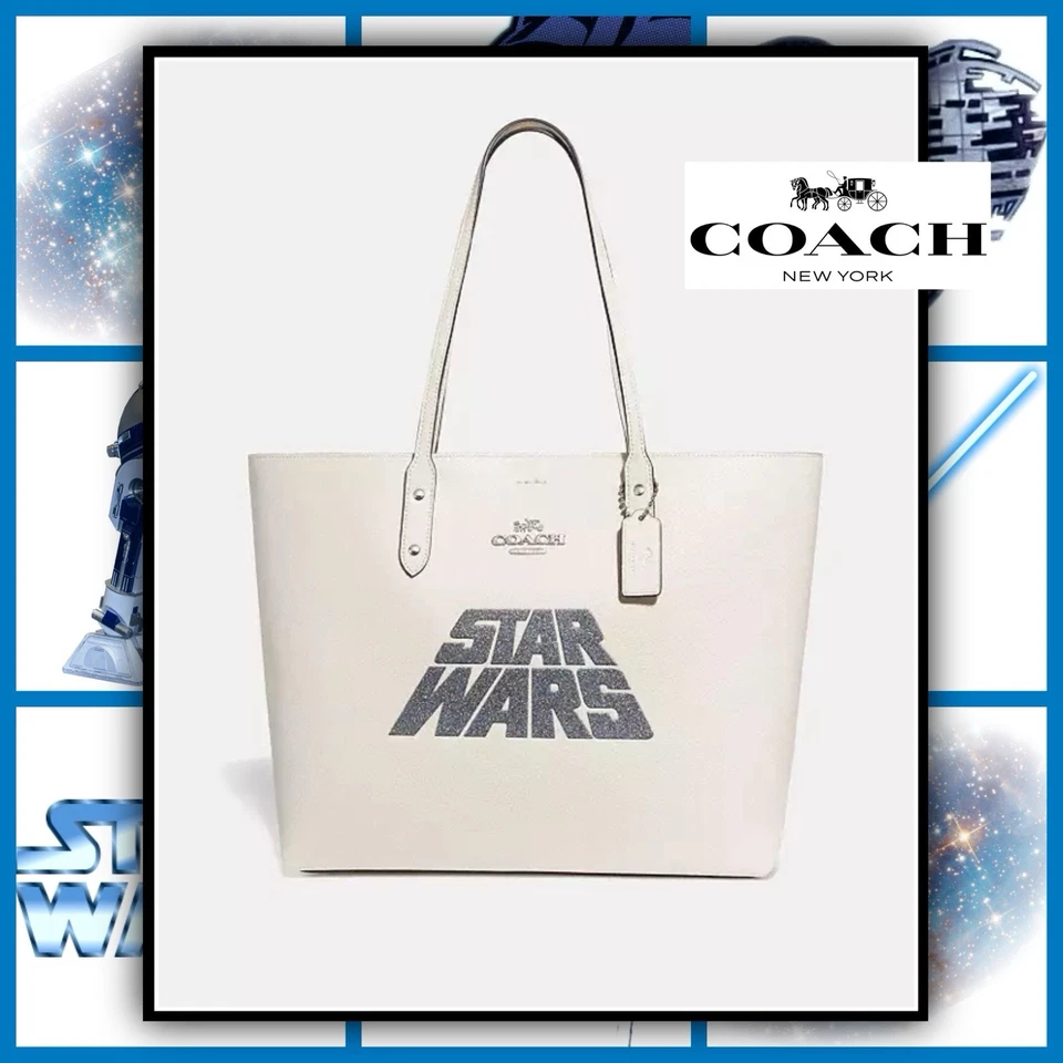 Bolso de Mano Star Wars X Coach Town Con Motivo Brillo F89036 Tiza Nuevo con Etiquetas Foto 2 de 4