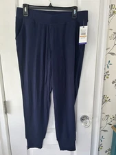 Gaiam Active Nirvana Joggers Women's Size Medium Navy Blue Easy Fit Pockets NWT