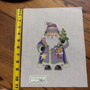 Strictly Christmas Squatty Santa and Tree Needlepoint Canvas 18 Mesh