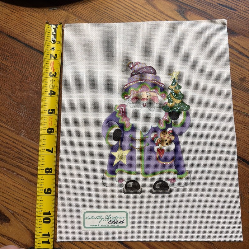 Strictly Christmas Squatty Santa and Tree Needlepoint Canvas 18 Mesh