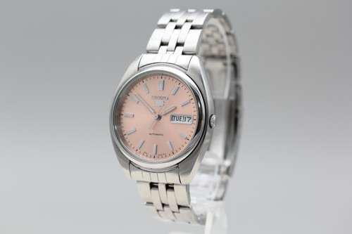 Rare【Near MINT】SEIKO 5 7S26-0430 SNXA11 Salmon Pink Automatic Men's Watch JAPAN - Picture 4 of 12