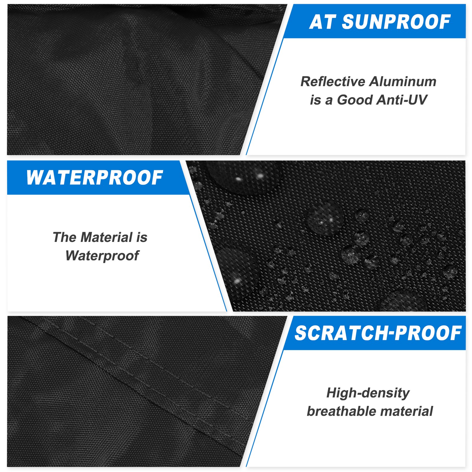 Waterproof Car Cover W/Driver Door Zipper for Jeep Wrangler 2007-2017 210D Black